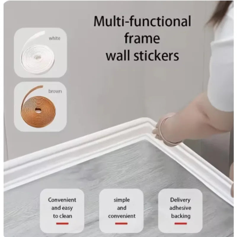 5M NBR Soft Wall Trim Lines Self-adhesive Skirting Decor Strip