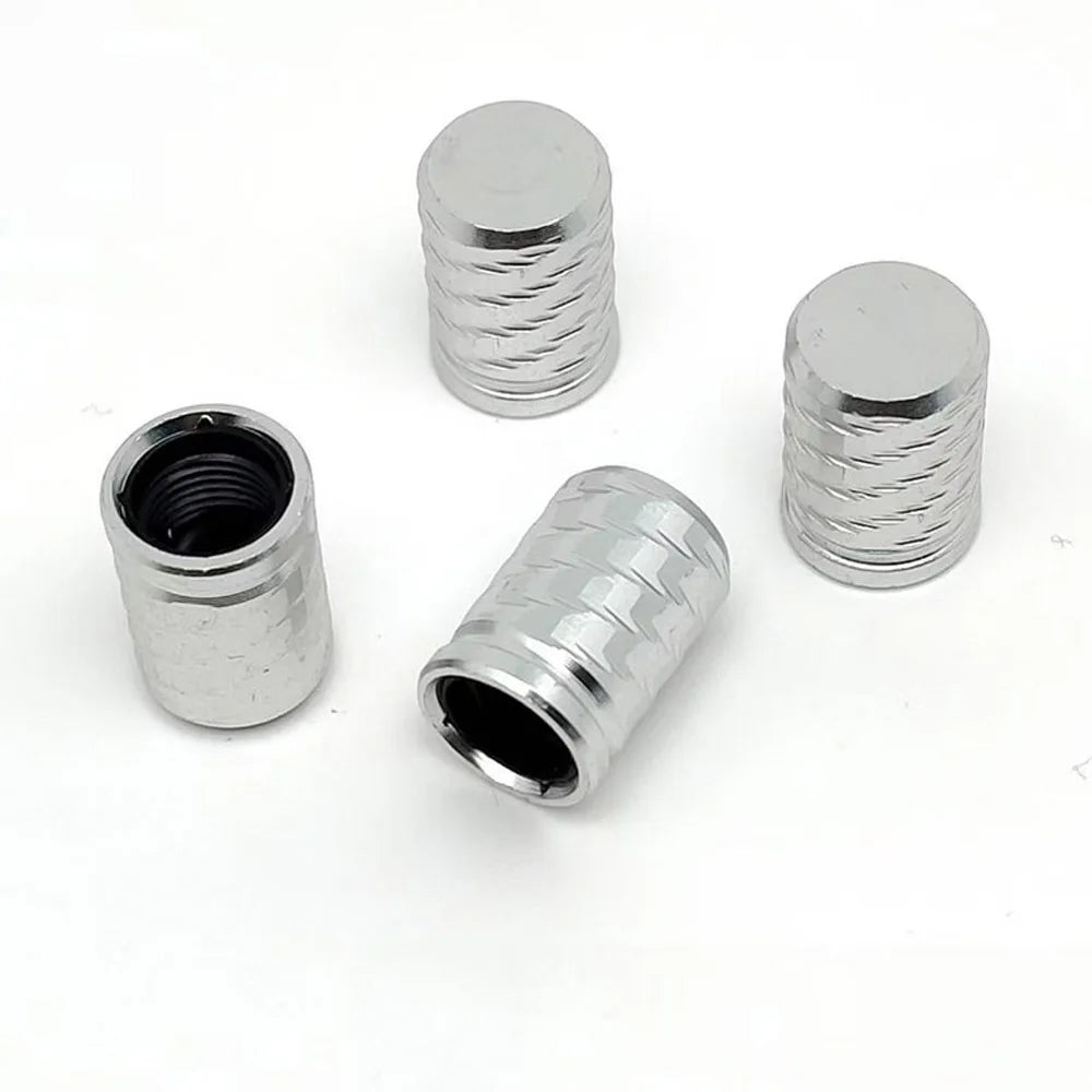 4-Pack Aluminum Tire Valve Stem Caps – Cars, Trucks & Bikes