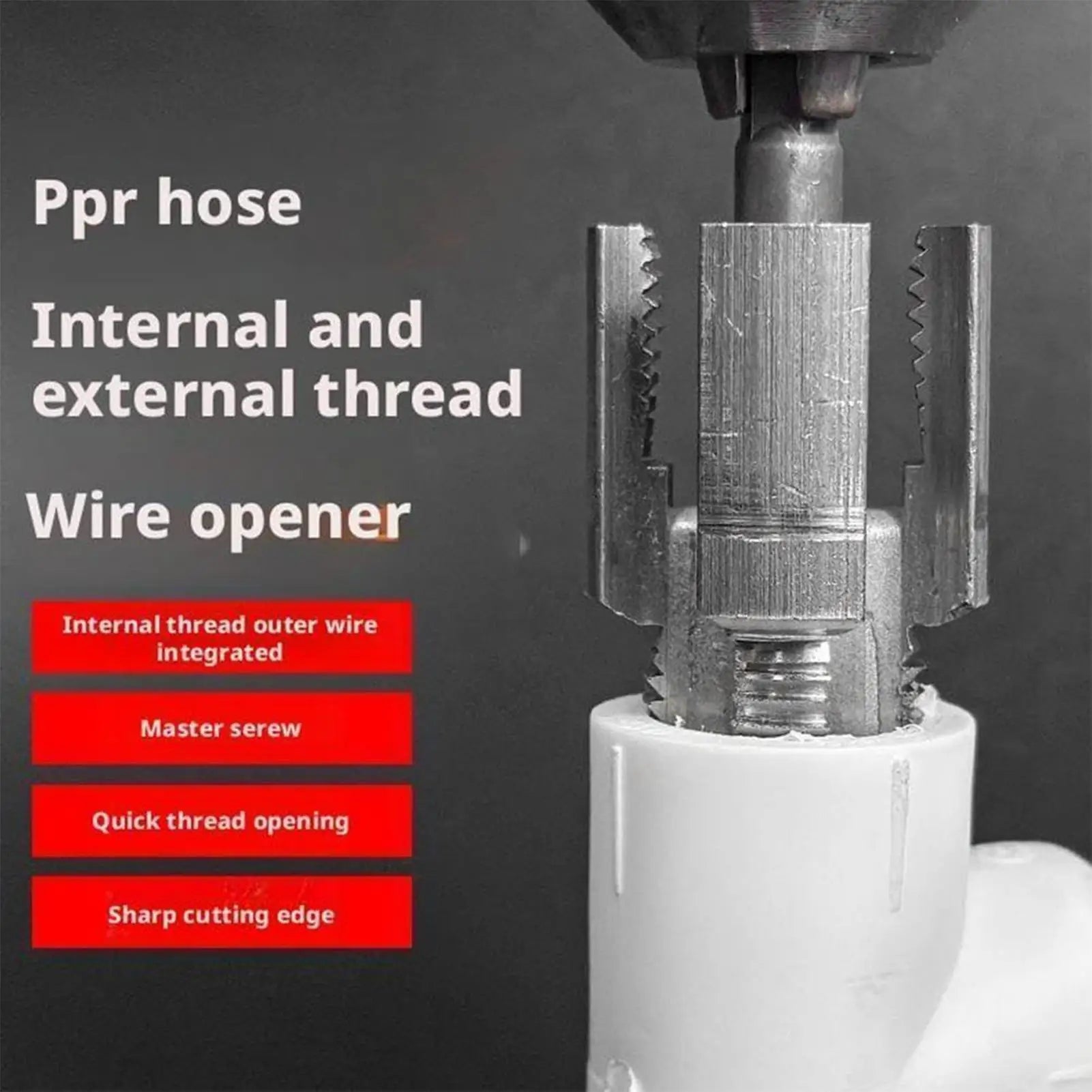 Integrated Internal External Pipe Thread Cutting Tool Electric Drill