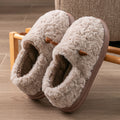 Women's Slippers Home Fluffy Warm Anti-slip Woman Shoes Bag Heel