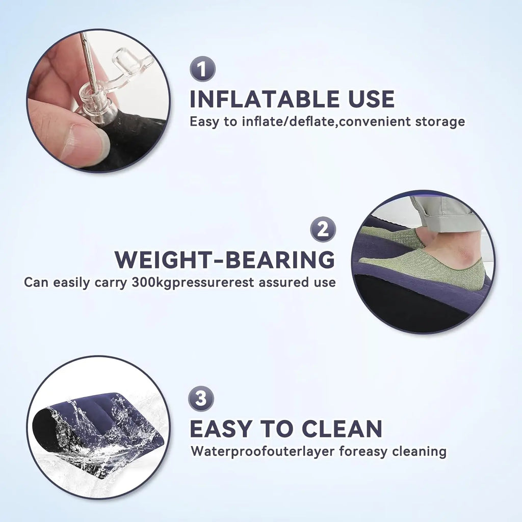 Inflatable Wedge Pillow – Ergonomic Back & Leg Support + Pump