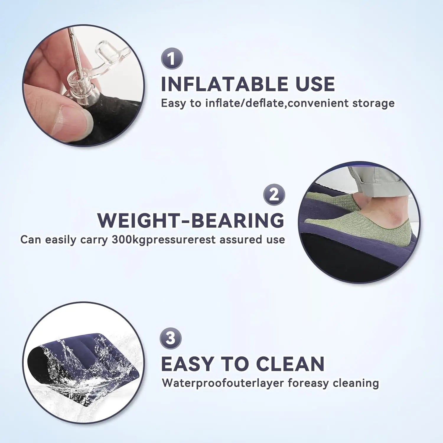 Inflatable Wedge Pillow – Ergonomic Back & Leg Support + Pump