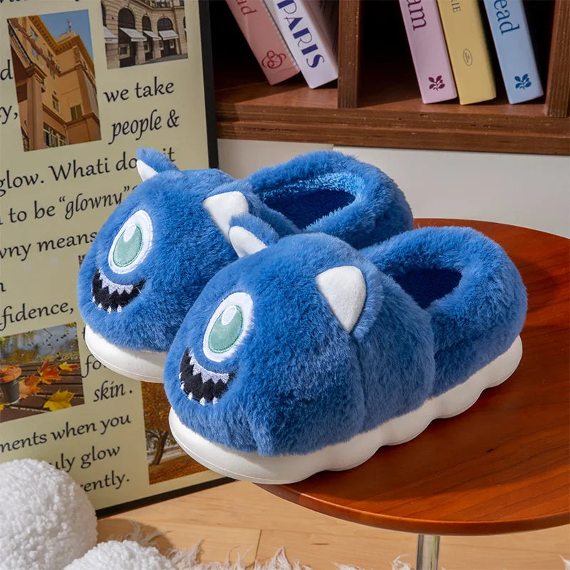 Unisex Winter Cloud Feel Plush Slippers Warm Cartoon Thick Sole