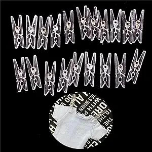 Mini Clear Plastic Spring Transparent Clips Clothes Photo Paper Peg