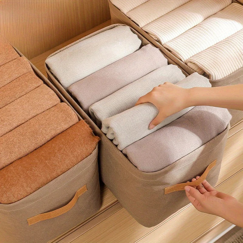 Foldable Steel Ring Storage Basket Ample Space Clothes Pants Misc
