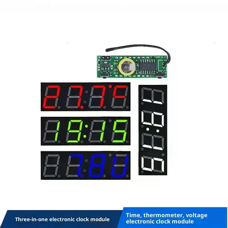 DIY Time/Voltmeter Car Clock Modification RX8025T Chip Digital Clock Temperature Voltage Module High Quality Zpaxo