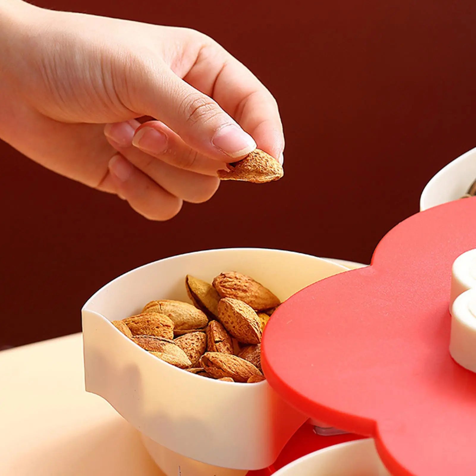 Serving Tray Dividers Petal Shape Rotating Divided Storage Container