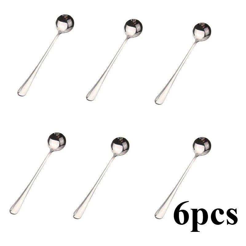 Stainless Steel Long-handled Ice Teaspoon Coffee Spoon Cream Stirring