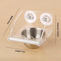 1Pc Acrylic Stainless Steel Bird Food Bowl Hangable Detachable With Stand Prevent Scattering Dispenser Parrots Food Container Zpaxo A5
