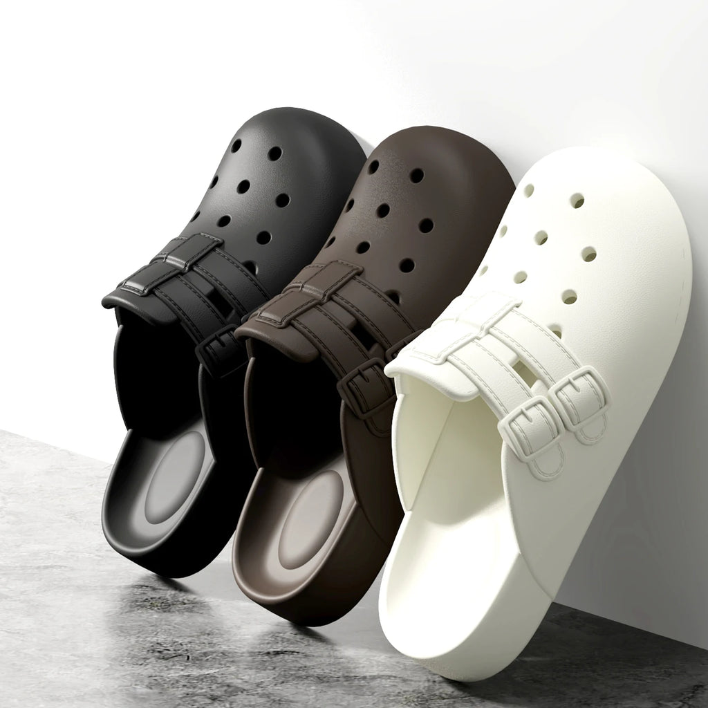 Women Summer Closed-toe Hollow Out Breathable Clogs Slip-on Non-slip