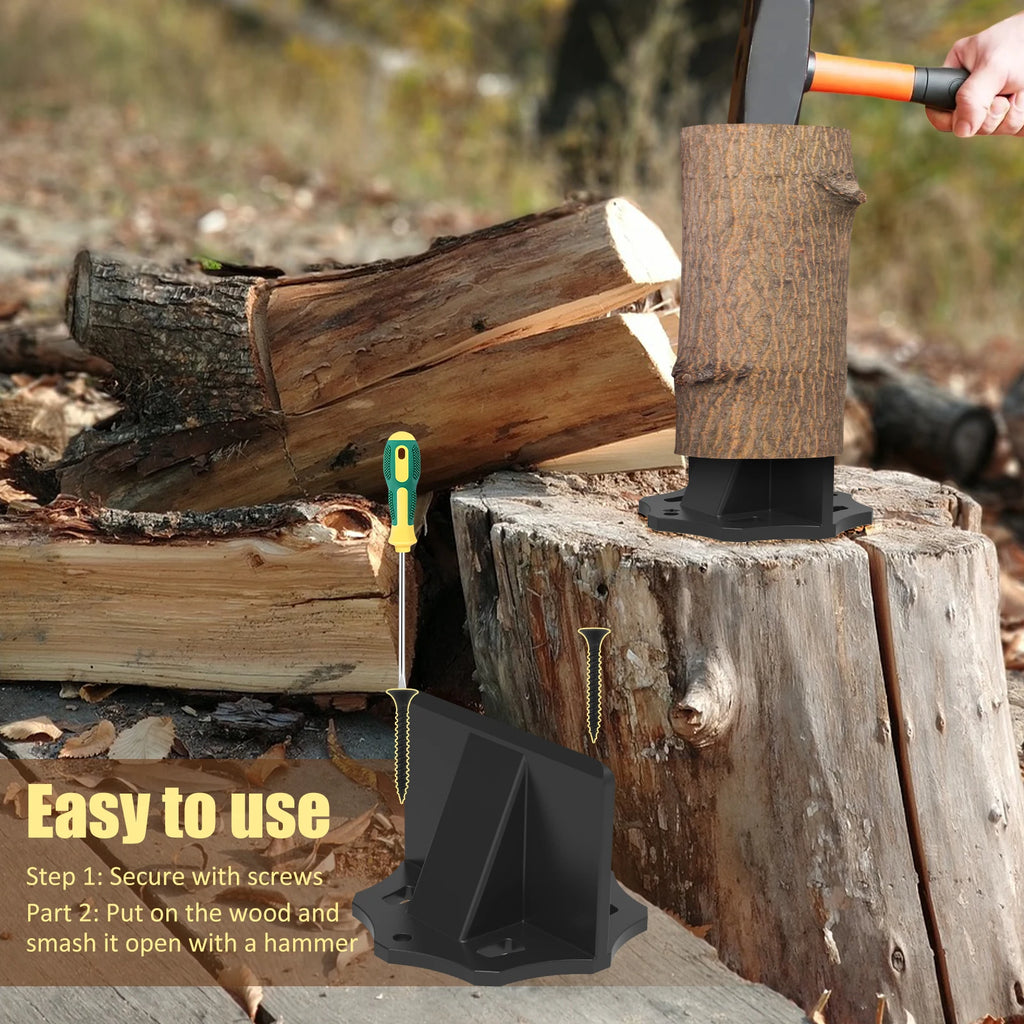 Kindling Splitter Sturdy Carbon Steel Log Wood Splitter Portable Wood Splitter Tool with Cloth Bag Manual Splitter for Home 2025 Zpaxo