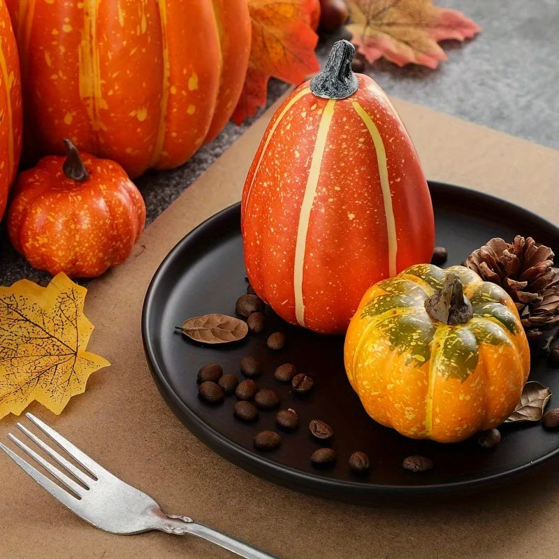 Pumpkin Autumn Decor Outdoor Orange Foam Plastic Fake Artificial