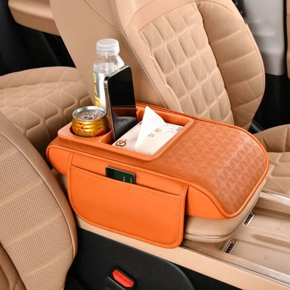 Multifunctional Center Console Armrest Cushion Heightened Cup Holders Zpaxo