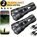 800LM LED Tactical Flashlight – USB Rechargeable, Zoomable Torch