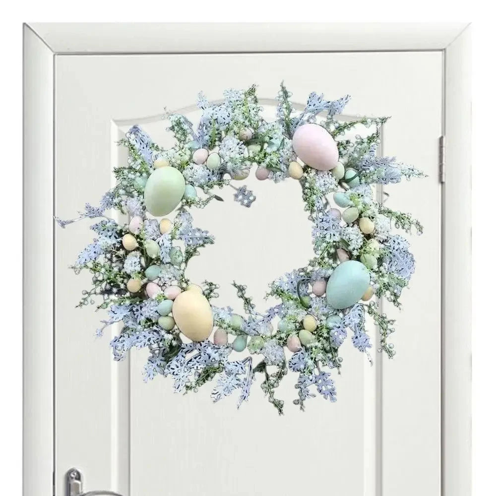 Pastel Easter Egg Spring Wreath – Front Door & Window Decor