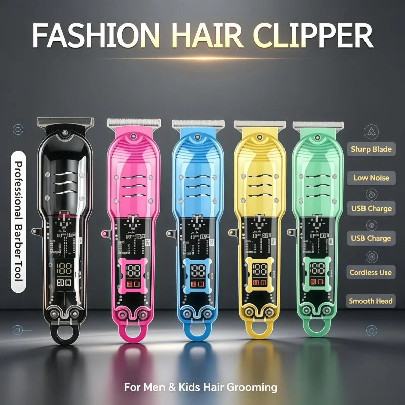 2026 Hot-selling Wireless Charging Hair Clipper Professional Scissors