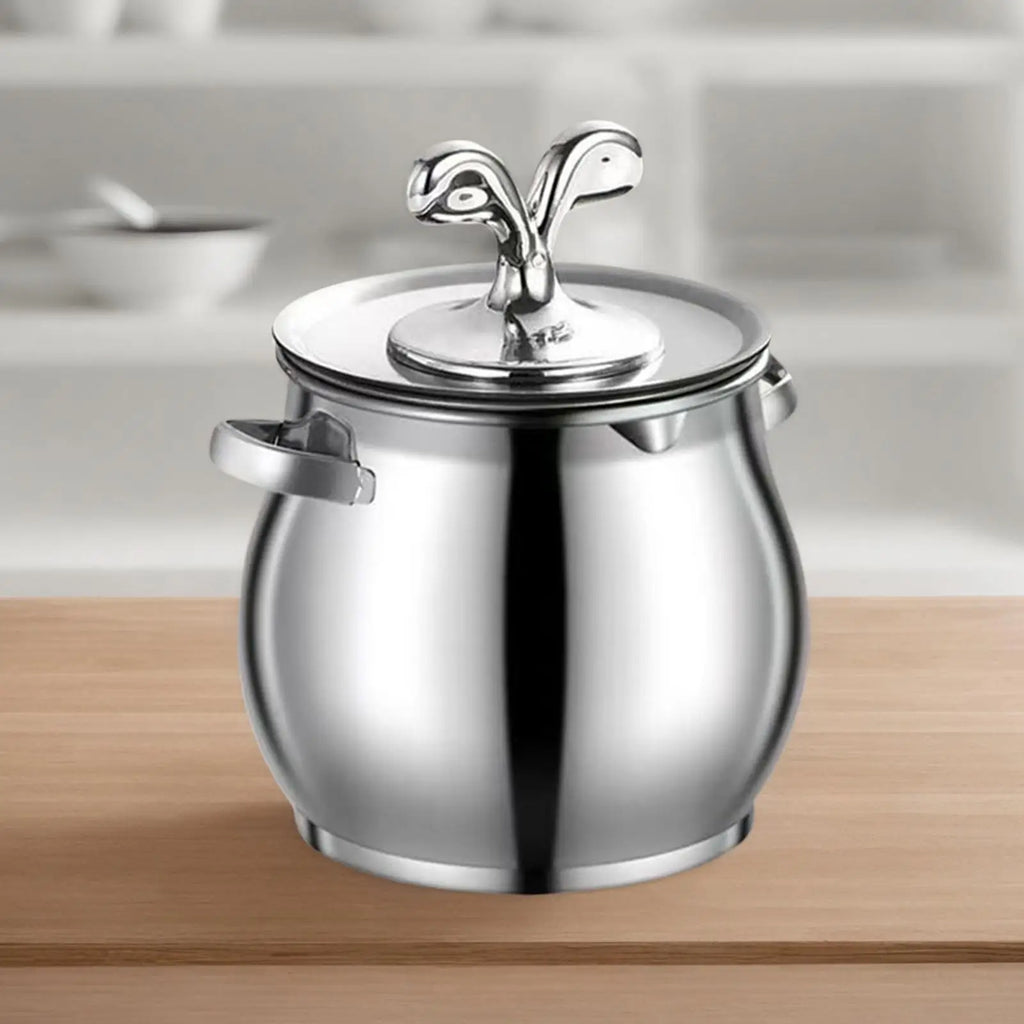 Stainless Steel Bacon Grease Keeper Container Strainer Spatula Drip
