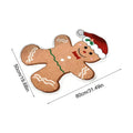 Gingerbread Man Doormat 50x80cm Absorbent Christmas Rug Carpet Non