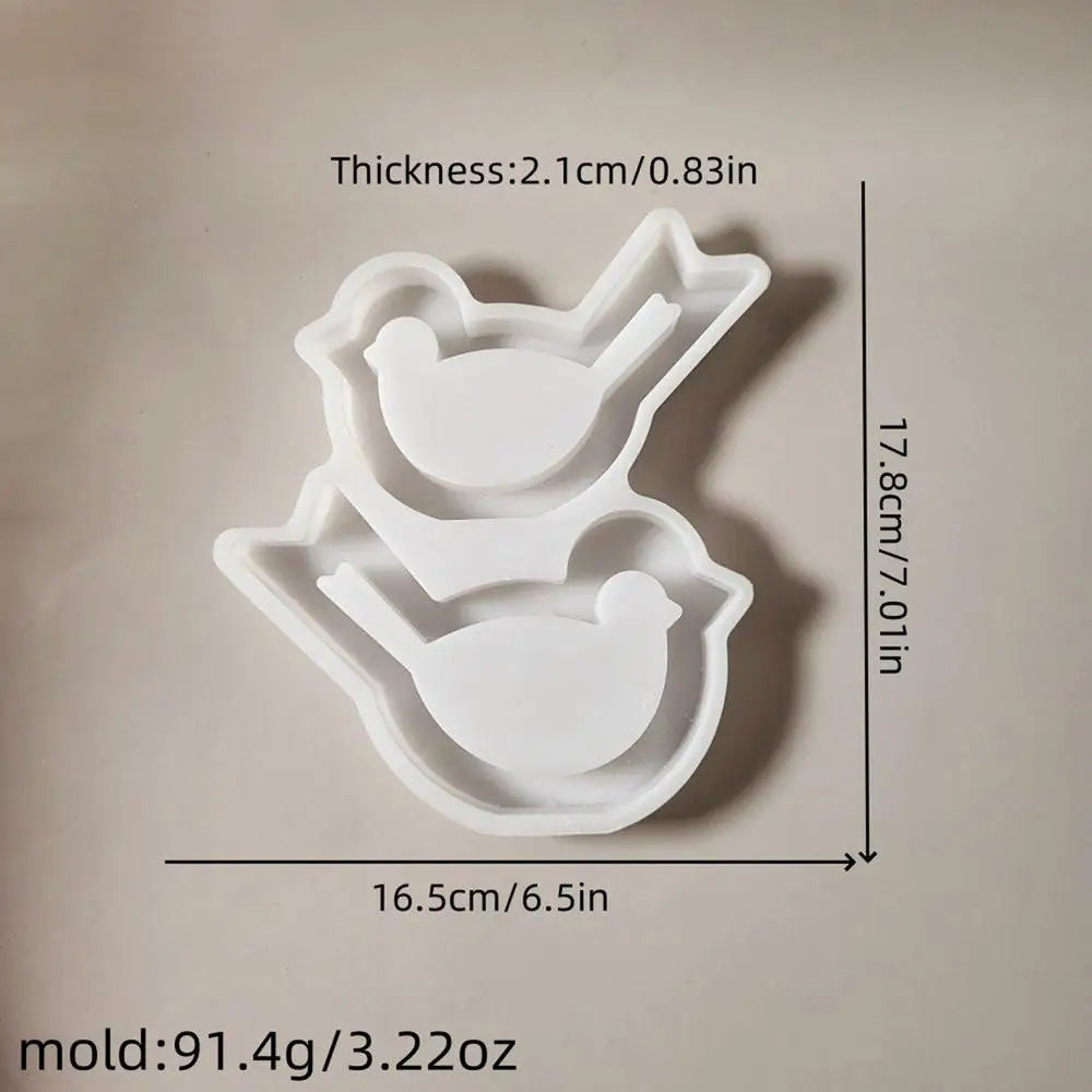Bird Resin Mold Silicone Hollow Shape Concrete Plaster Mould DIY