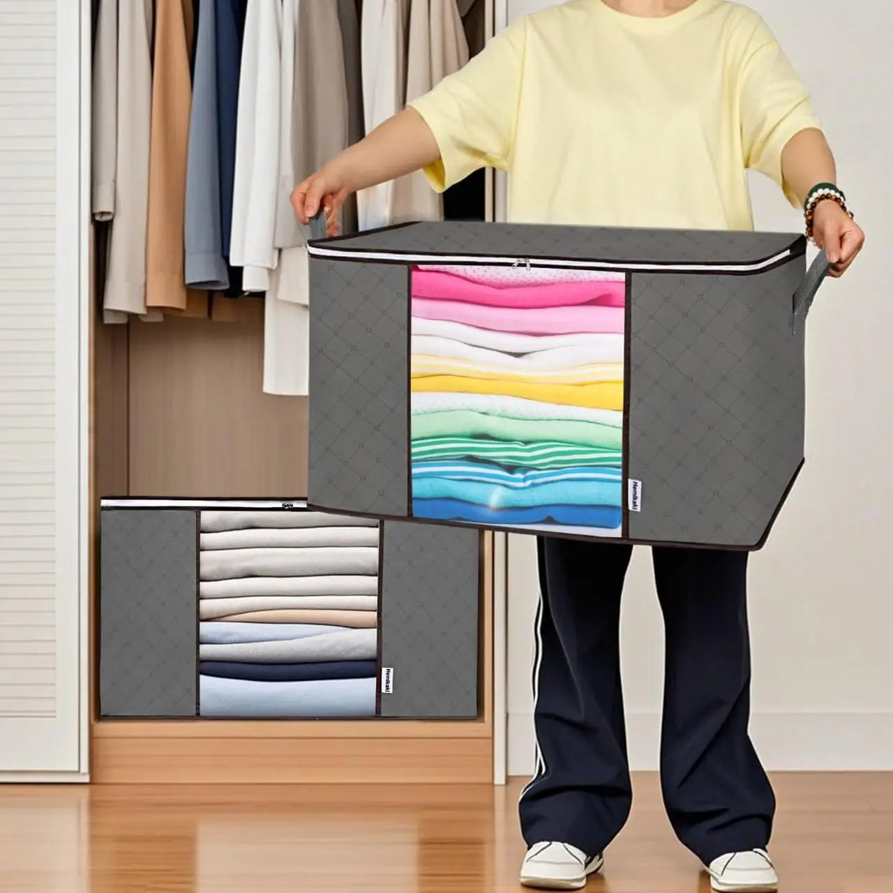 Duvet Storage Bag Heavy Duty Large Capacity Blankets Seasonal Clothes