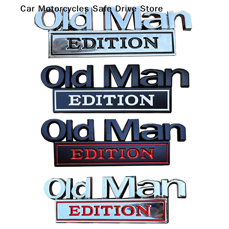 Car 3D Metal Chrome Sticker Adhesive Emblem OLD MAN EDITION Badge