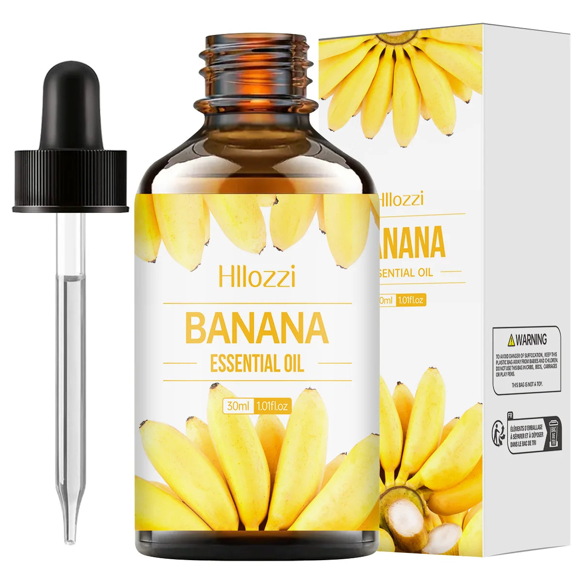 30ml banana essential oil brightens skin, moisturizes, repairs hair, aromatherapy humidifier soap, multifunctional essential oil Zpaxo YELLOW 30ml Fruit