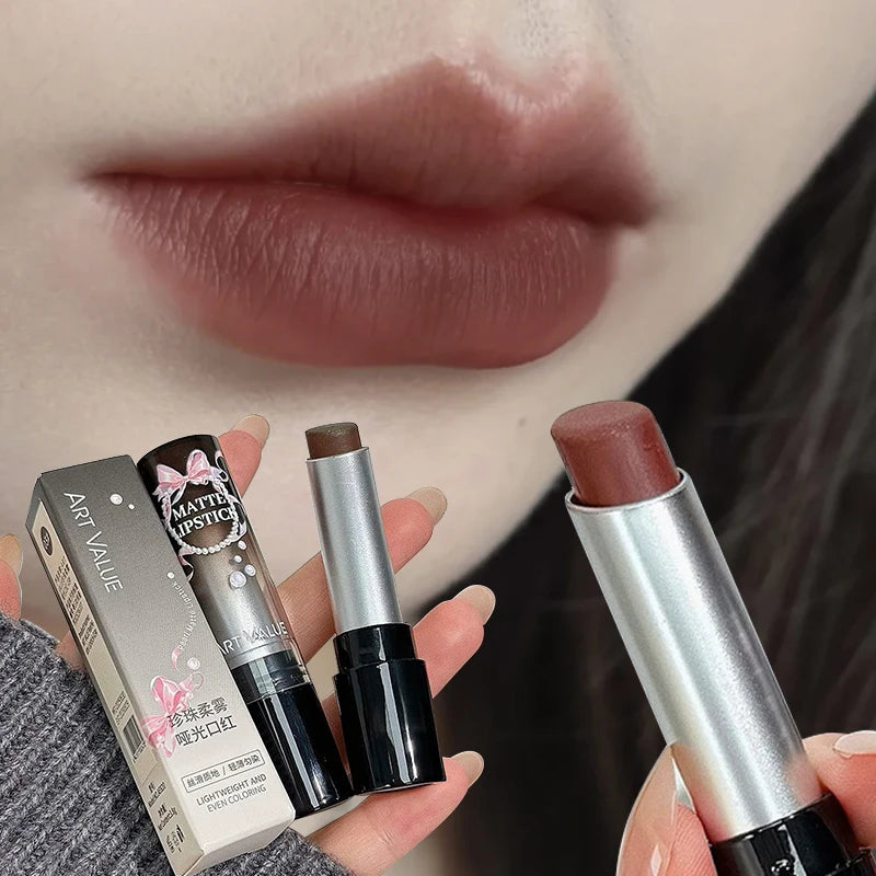 6 Pearl Matte Velvet Lipstick Non-stick Cup Long-lasting Soft Mist Zpaxo