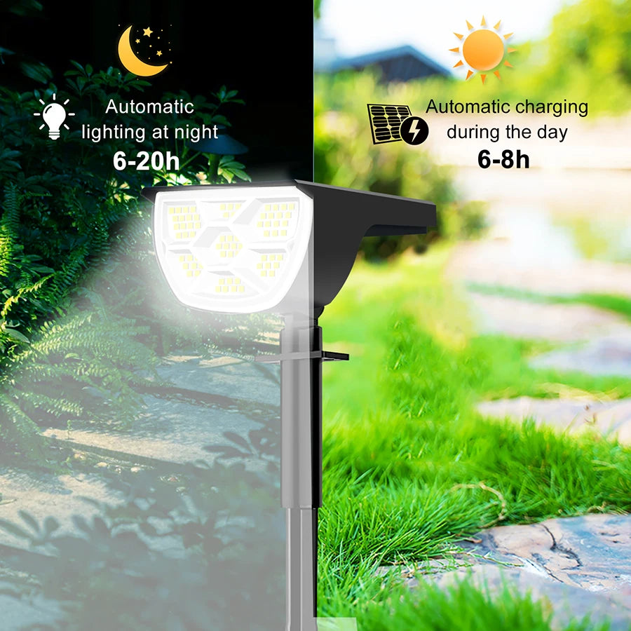72/68 LED Solar Landscape Spotlights Lights Outdoor 2-in-1 Garden Outdoor Solar Powered Wall Light 3 Mode Front Door Backyard Zpaxo