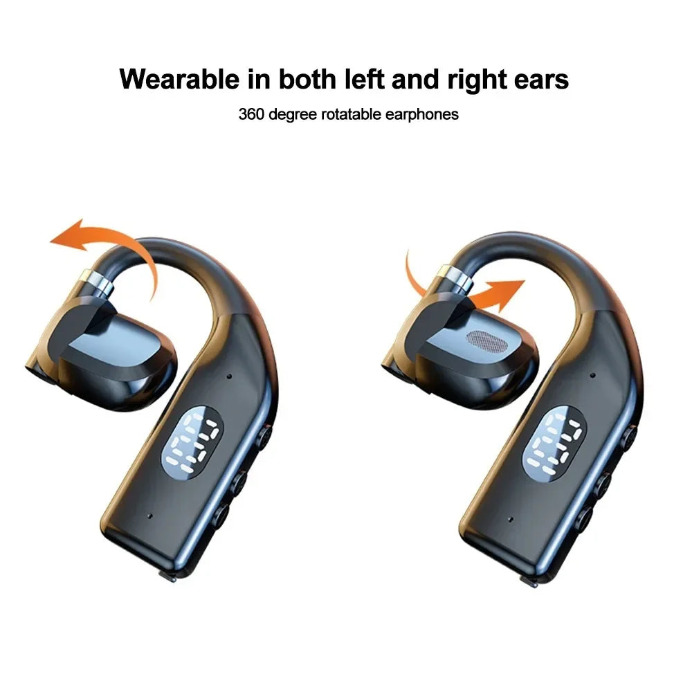 KEBIDUMEI Bluetooth 5 3 Earphone Ear Hook Headphone 180 Rotation Hifi