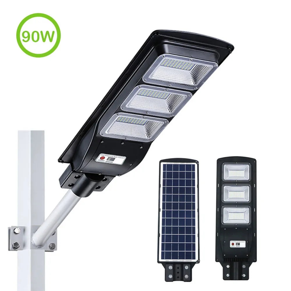 90W Solar Street Light PIR Motion Sensor Waterproof IP66 Wall Lamp Zpaxo 180LED-90W with Pole China Mainland