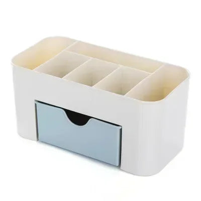 Hot Desktop Makeup Storage Box Sorting Storage Rack Lipstick Skin Care Facial Mask Brush Dresser Storage Rack Zpaxo Blue 1pc