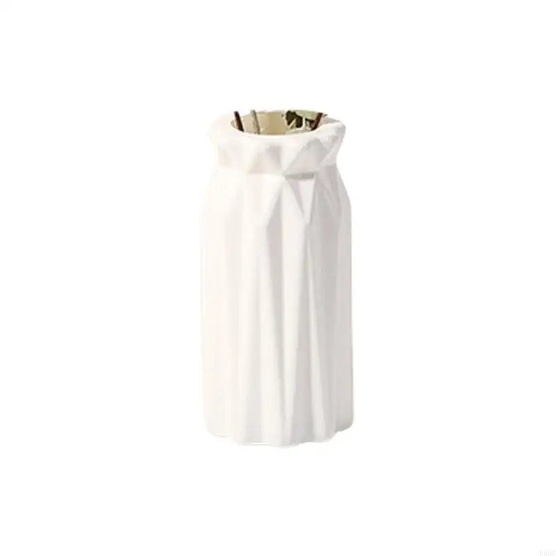 Multifunctional White Plastic Vases Shatterproof Design Faux Ceramics