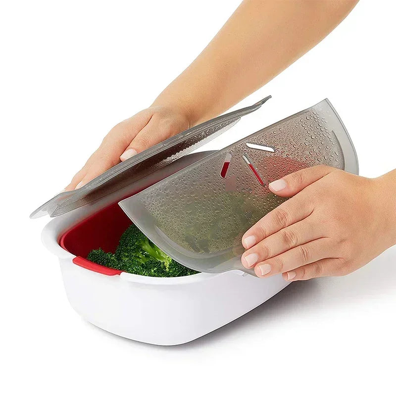 Microwave Steamer with Lid – Dumplings, Buns & Fish Steamer Microwave Steamer Zpaxo