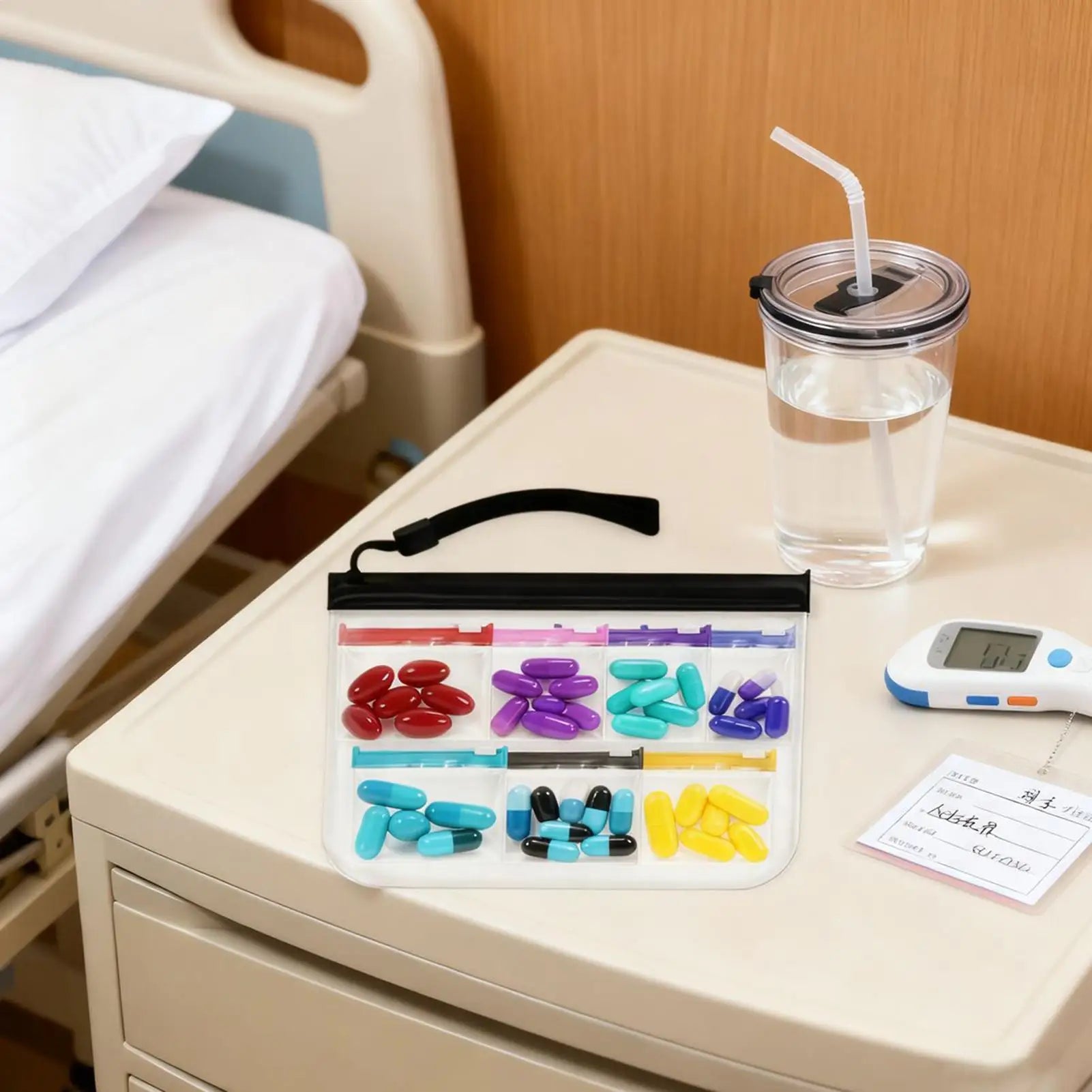 Pill Pouch Medication Storage Slide Lock Organizer Women Men