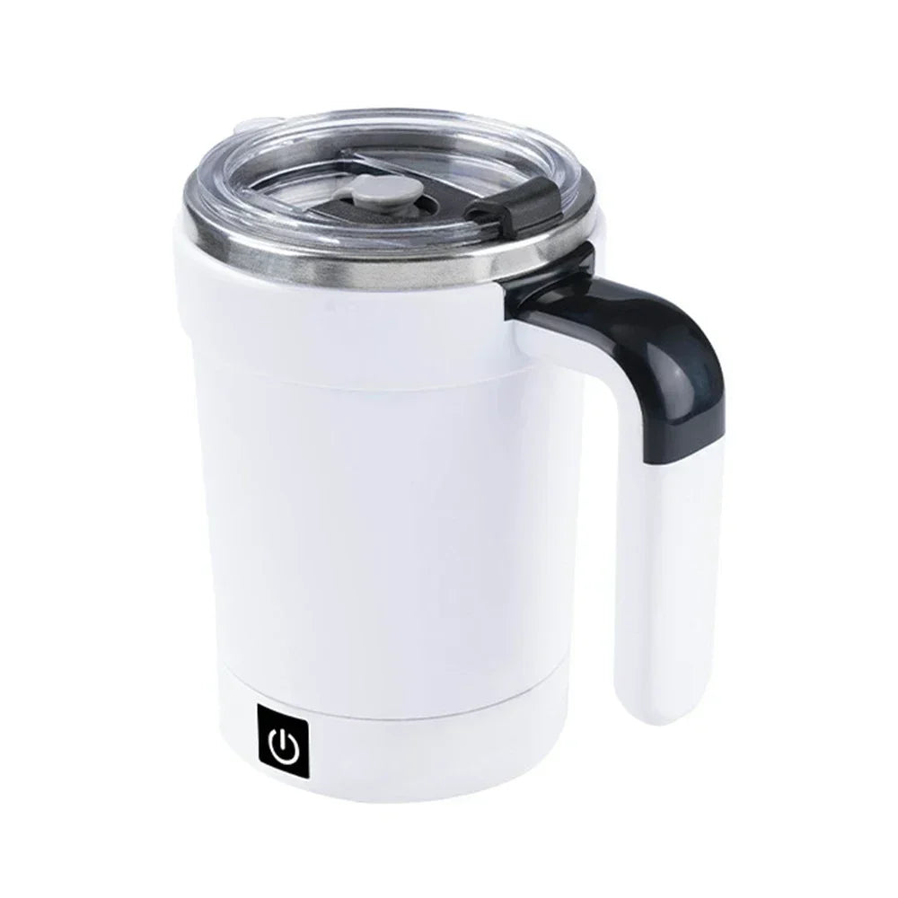 USB Self-Stirring Mug with LCD Temp Display & Warm Coaster Self-Stirring Mug Zpaxo WHITE 380ml