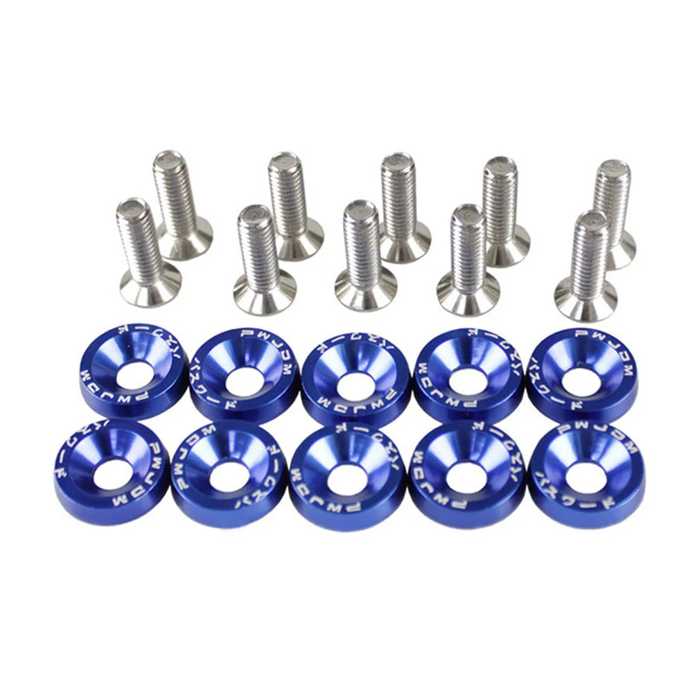 Accessaries Car Fasteners Engine Styling Fender M6 JDM Washer Zpaxo Blue