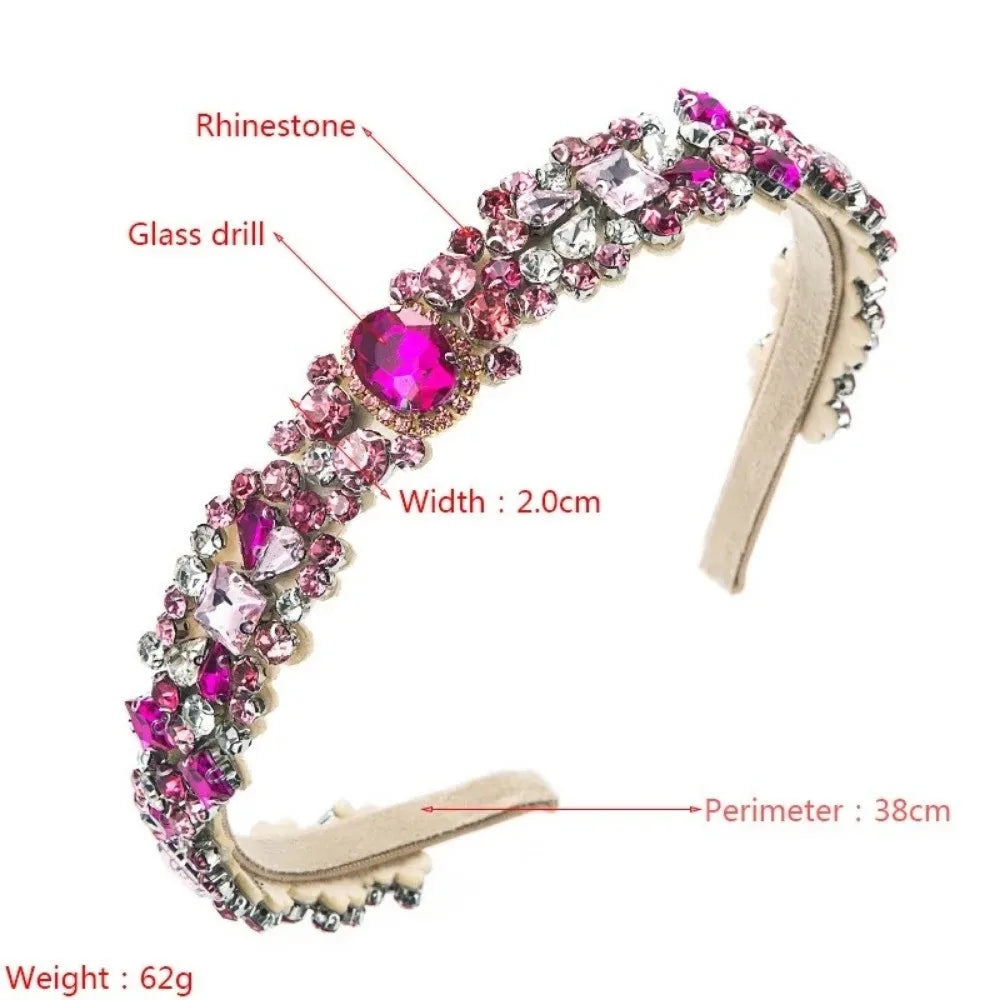 Retro Women Baroque Hairbands Rhinestone European and American Full Diamond Headband Palace Style Hair Ties Hair Accessory Zpaxo