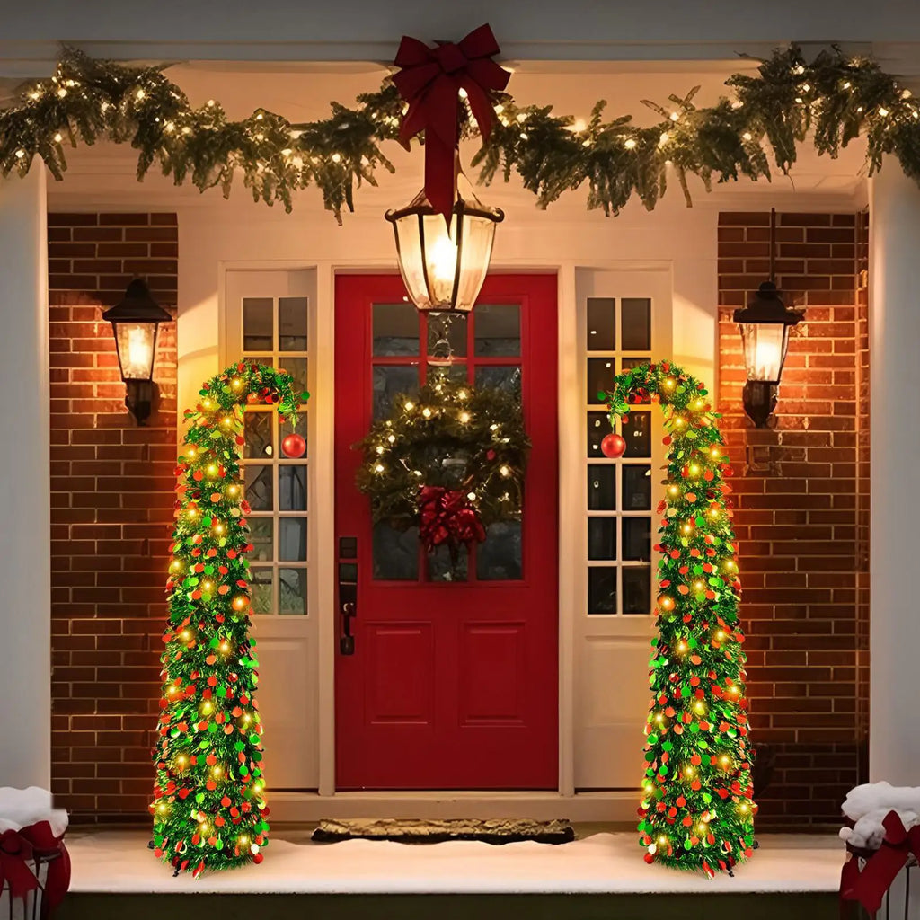 Artificial Christmas Tree Retractable 4 9 Ft Home Decor Spiral