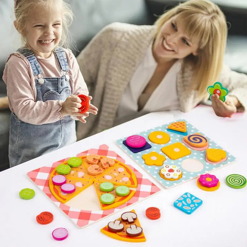 Shape Puzzle Shapes Kids Educational Wooden Fine-motor Skills Zpaxo