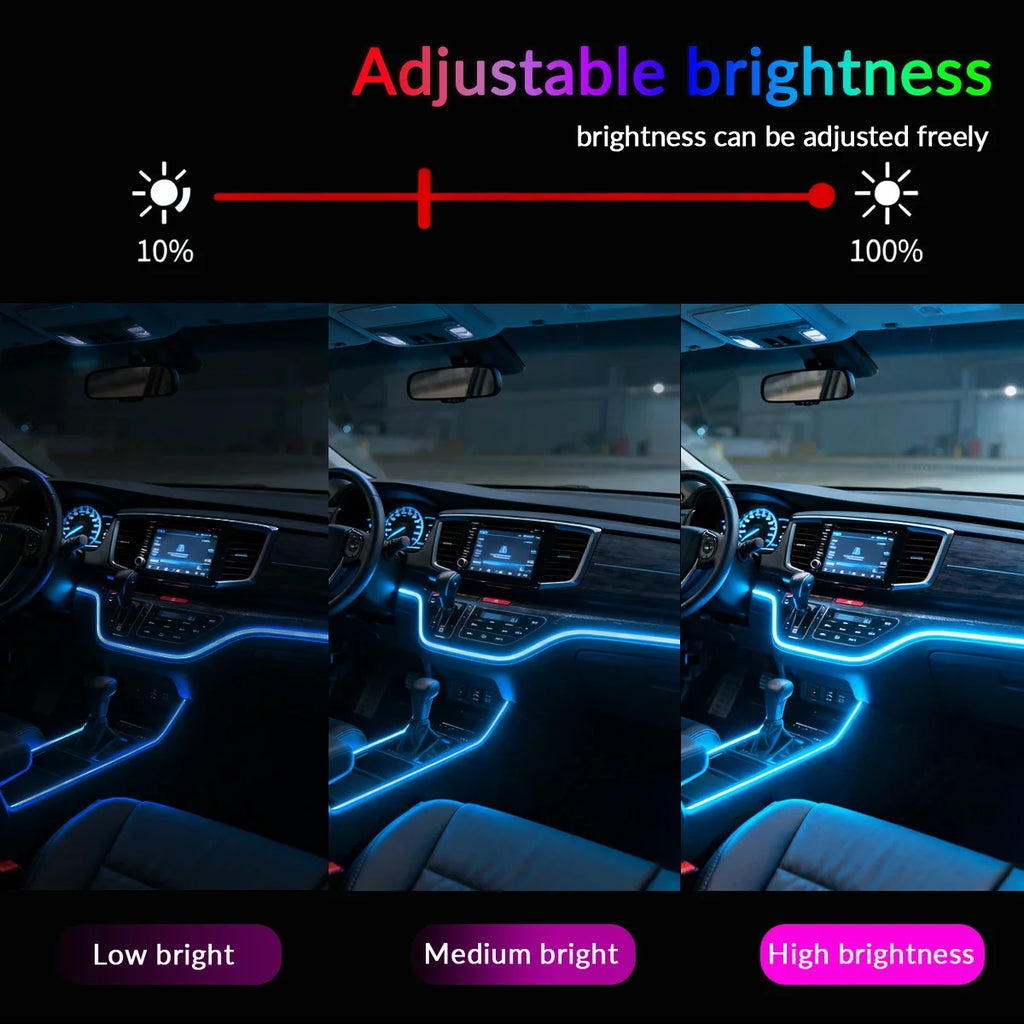 Universal RGB LED Car Ambient Lights 18-in-1 64 Colors Hidden Acrylic Zpaxo