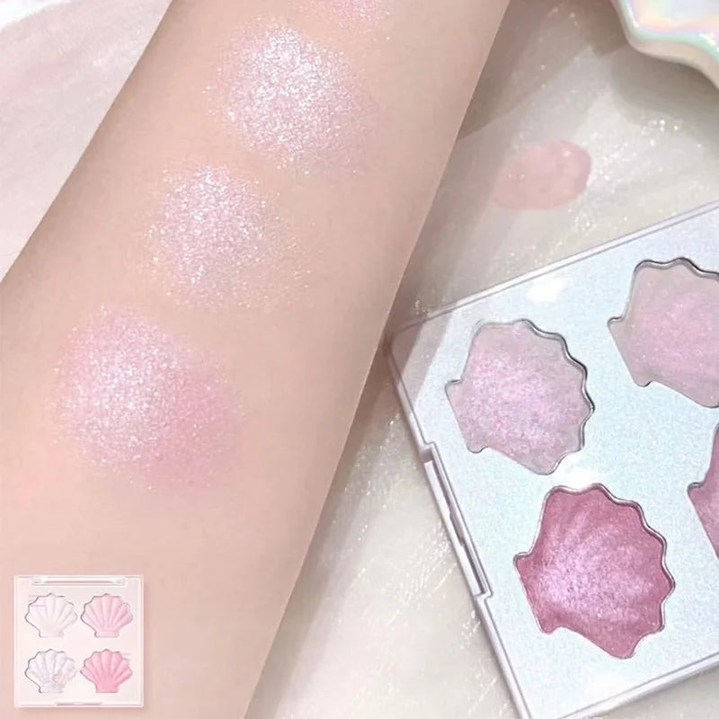 Shell Fairy Pearlescent Eyeshadow Palette Aurora Peach Shimmer