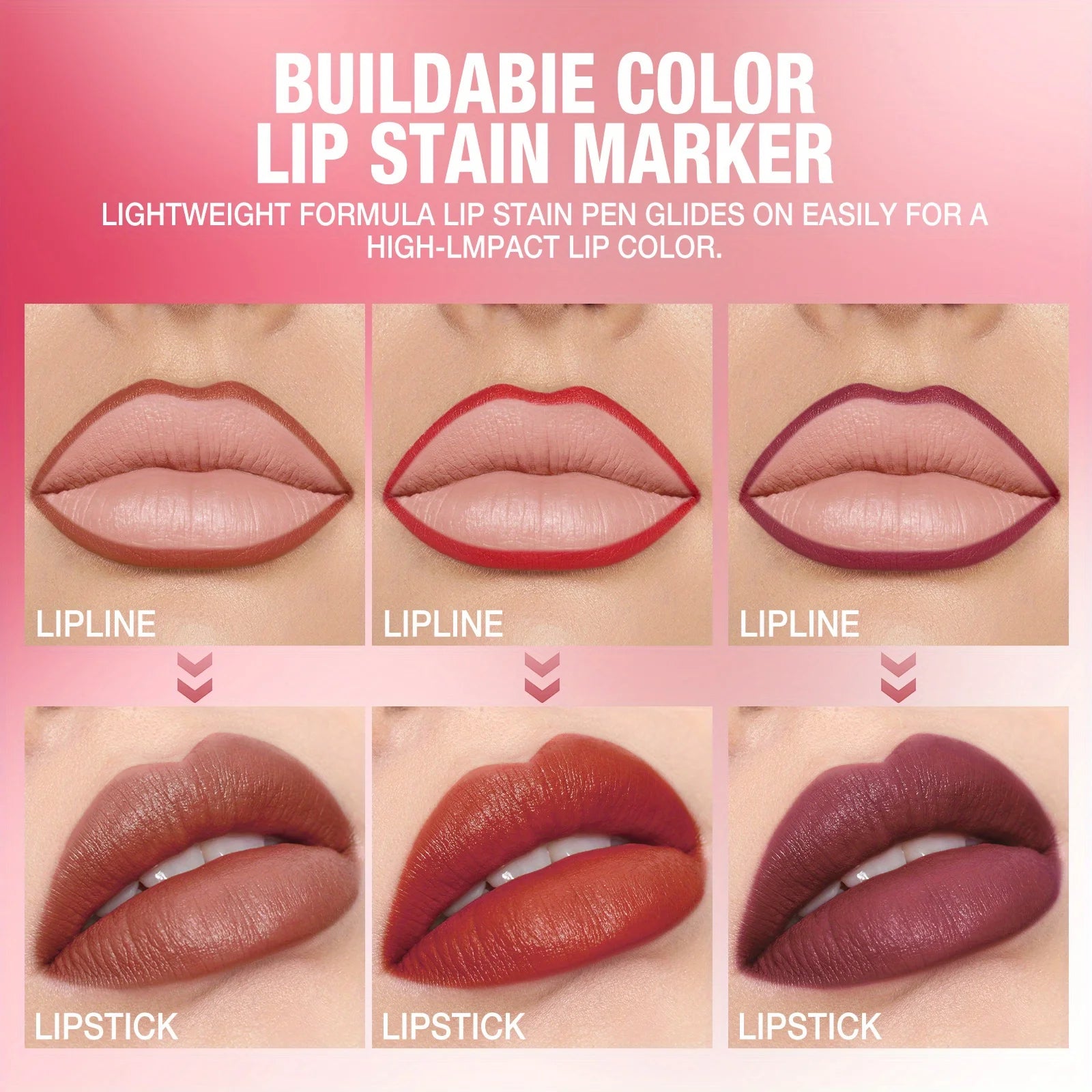Oblique Rotating Matte Lipstick Lasting & Matte Lip Liner 2 Combination Set Zpaxo