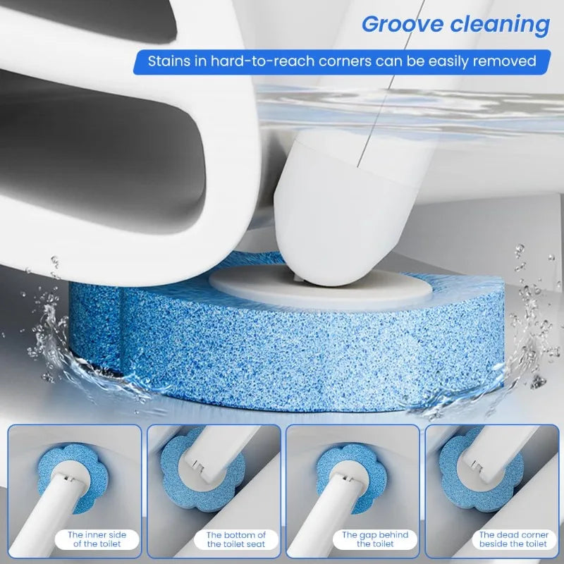 New Toilet Brush Disposable Replacement Head Cleaning Kit With Lengthened Handle Auto Lid Opening Toilet Bowl Cleaner Pad Kit Zpaxo