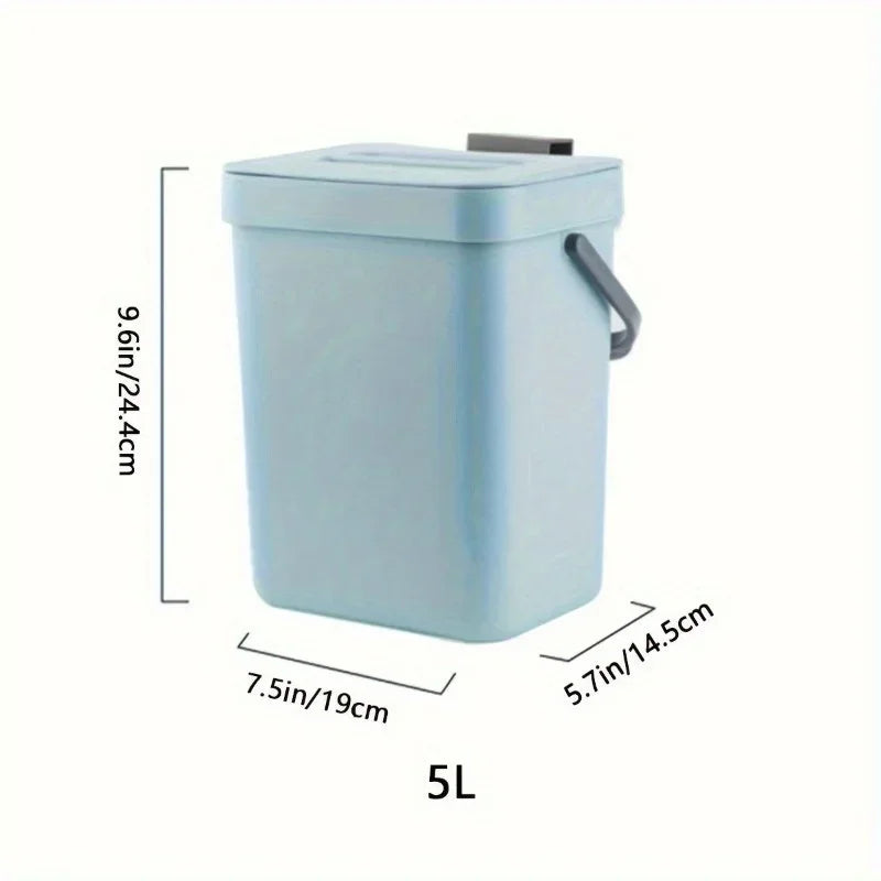 Kitchen Waste Bin Small Compost Household Countertop Container Lid Zpaxo blue5L