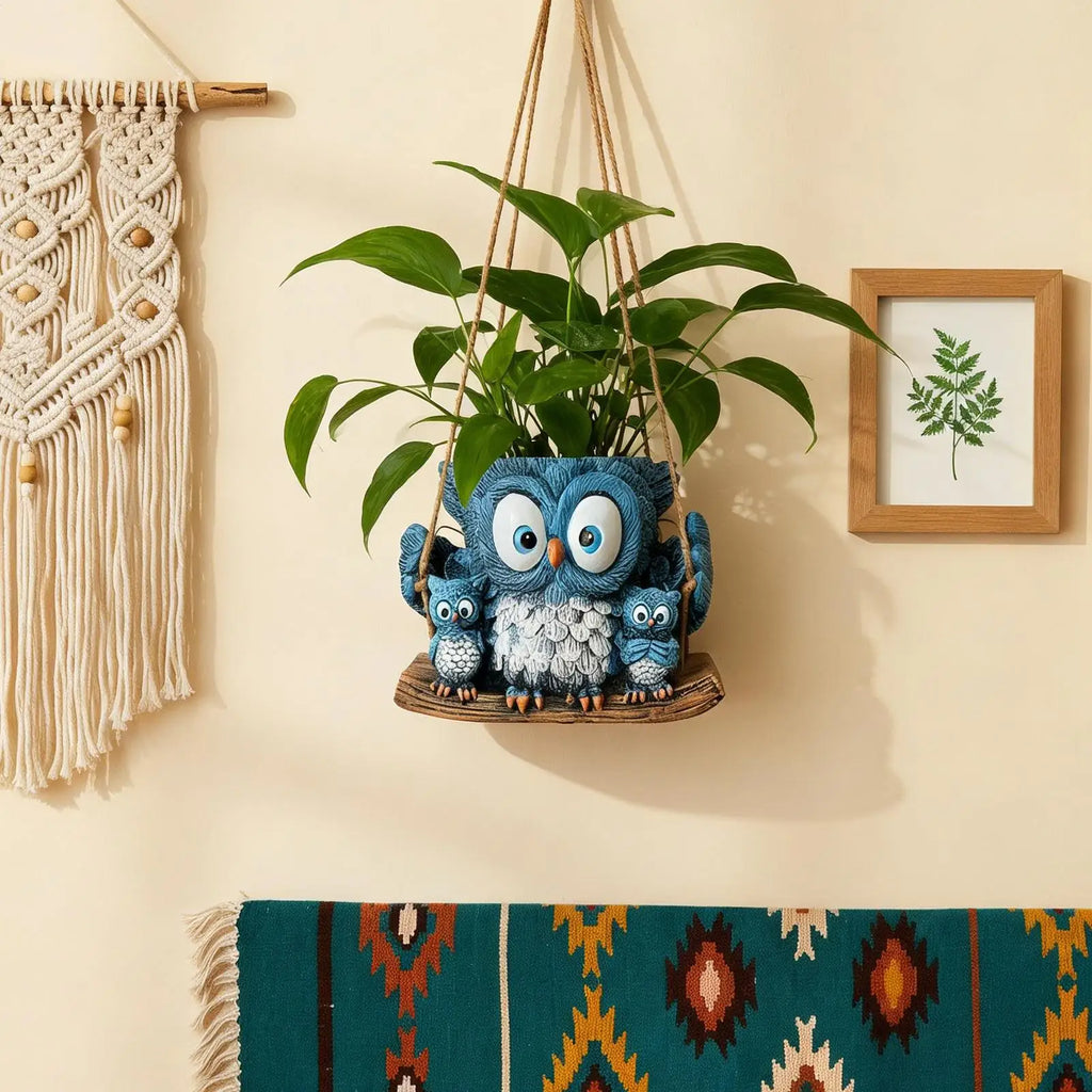 Plant Pots Cute Owl Resin Flowerpot Wall Planter Indoor Plants Home