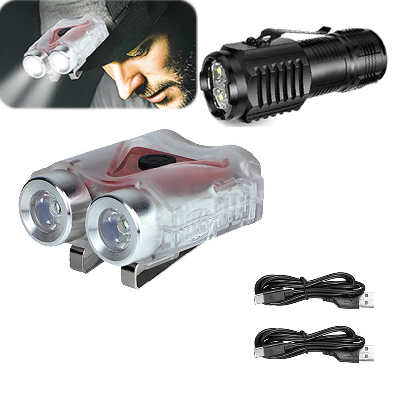 ZHIYU 800 Lumen USB-C Rechargeable Headlamp & Clip Flashlight