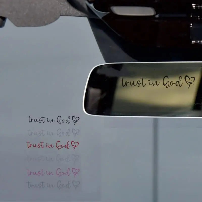 Christian Faith Heart Car Decal – Trust in God Bible Verse