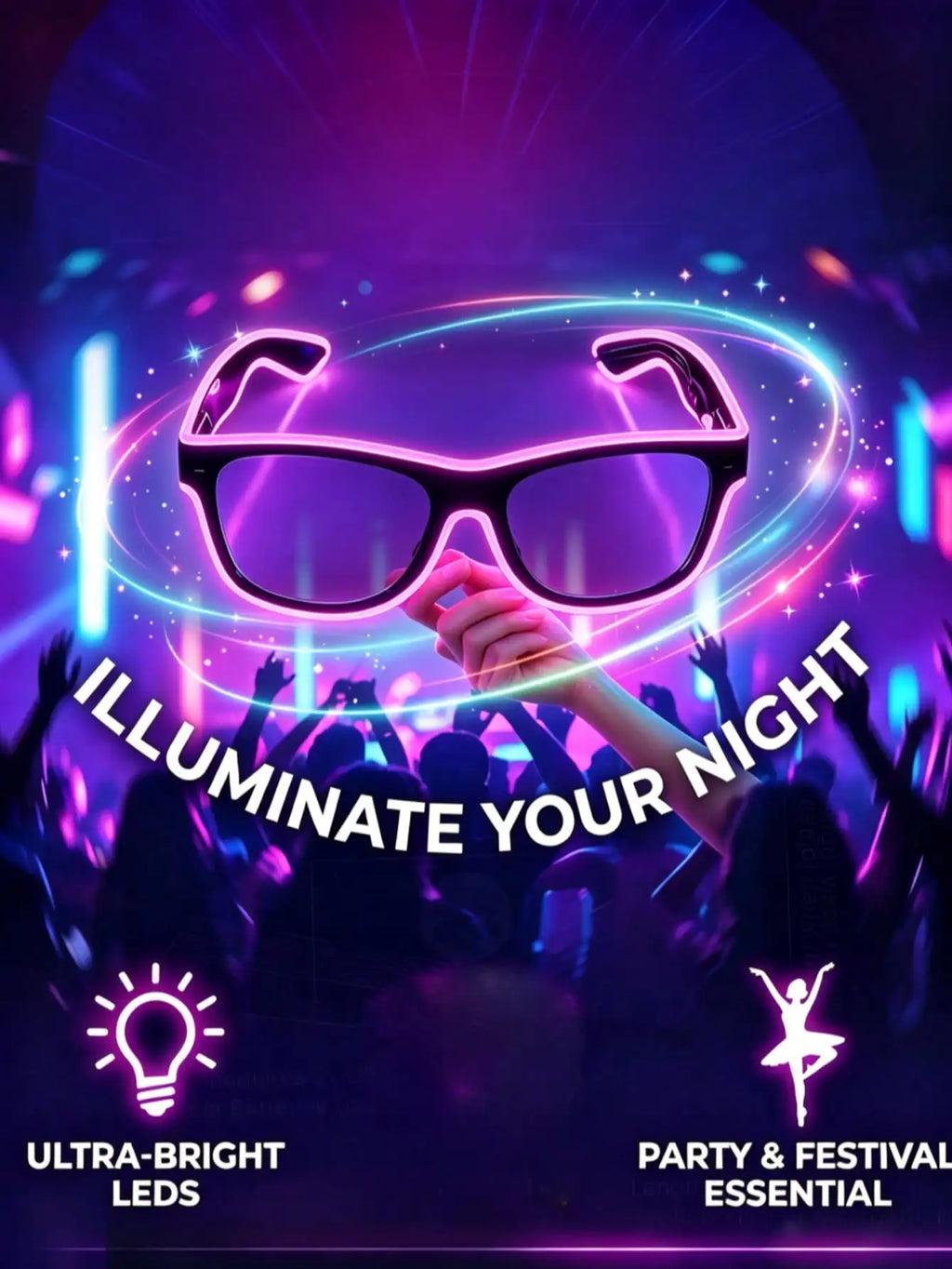 Party Battery Box Light-up Glasses Batteries Not Included