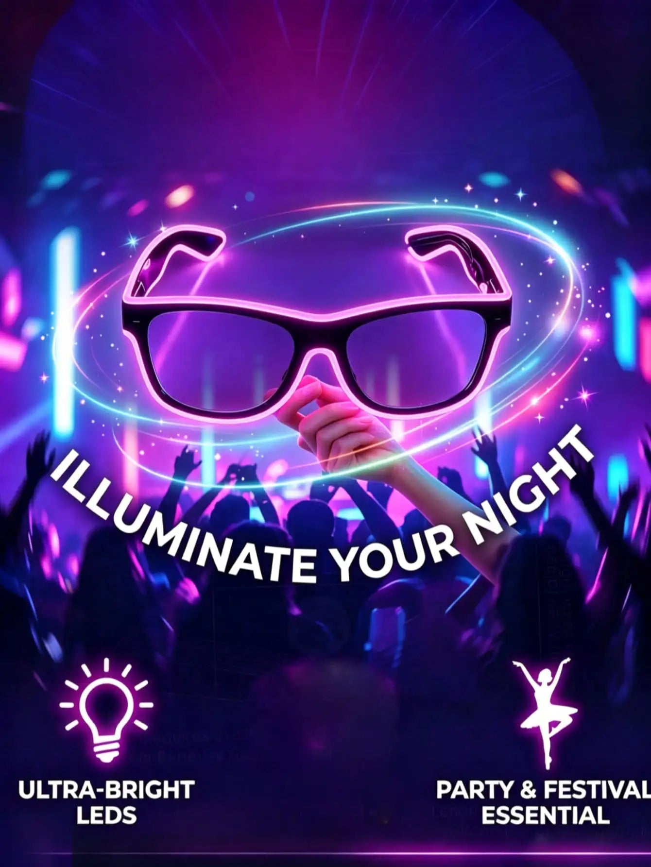 Party Battery Box Light-up Glasses Batteries Not Included