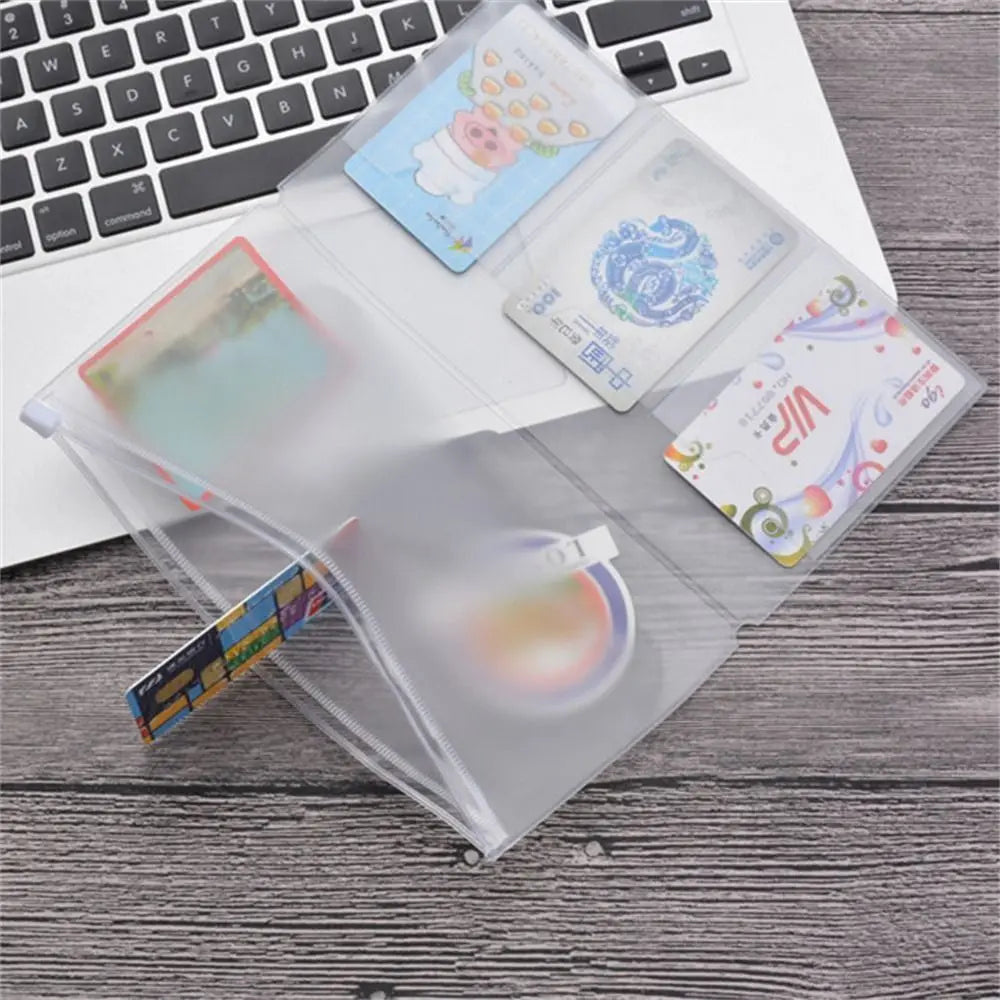 PVC Zipper Bag for Travelers Notebook Journal Planner Accessory Card Holder Storage Standard/Pocket/Passport Zpaxo